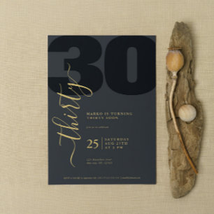 Calligraphie d'or minimaliste Invitations d'annive