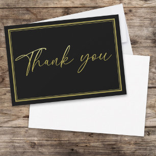 Calligraphie d'or minimaliste Merci noir blanc