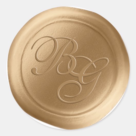 Calligraphie d'or Monogramme Stickers de cire (Devant)