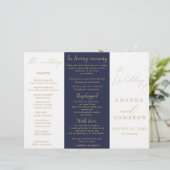 Calligraphie d'or romantique Programme de mariage (Debout devant)