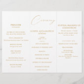 Calligraphie d'or romantique Programme de mariage  (Dos)