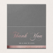 Calligraphie d'or rose | Carte de remerciements pl (Outside Unfolded)