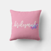 Calligraphie du Mariage de Bridesmaid | Oreiller (Verso)