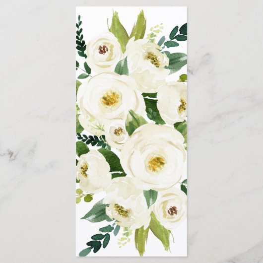 Calligraphie du Sud | Carte de menu du dîner flora (Dos)