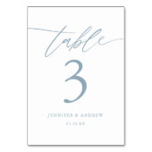 Calligraphie Dusty Blue Mariage Table Cartes de si (Dos)