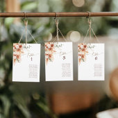 calligraphie écriture Boho numéro de table de mari