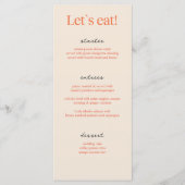Calligraphie Elegant Beige Mariage Cartes de menu (Devant)