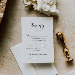 Calligraphie Élégant Script Mariage Menu Choix