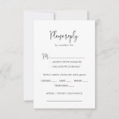 Calligraphie Élégant Script Mariage Menu Choix (Devant)