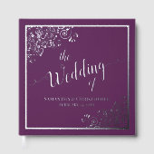 Calligraphie élégante argentée sur mariage violet (Recto)