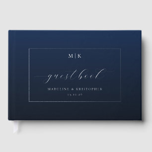 Calligraphie élégante bleu marine