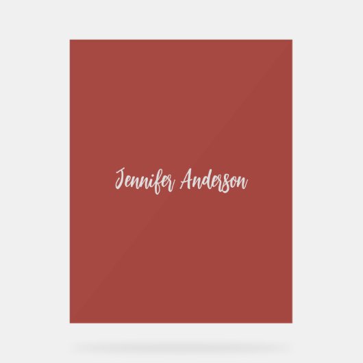 Calligraphie Élégante brique personnalisée Rouge (Recto)