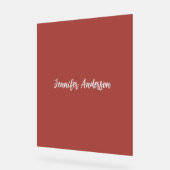 Calligraphie Élégante brique personnalisée Rouge (Angle)