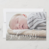 Calligraphie élégante Carte de proposition Godpare (Devant)