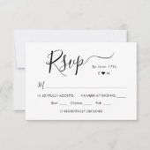 Calligraphie élégante Chic Monogramme Mariage RSVP (Devant)