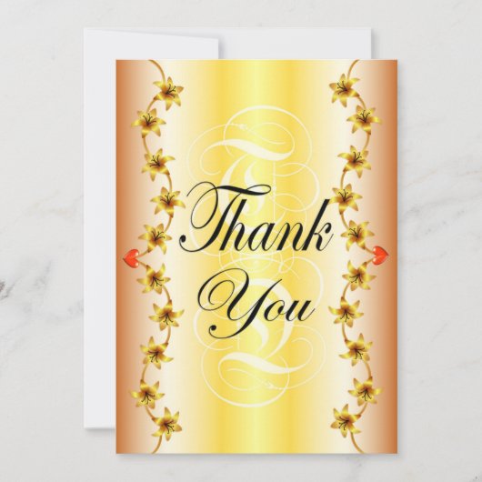 Calligraphie élégante de la fleur d'or merci (Devant)