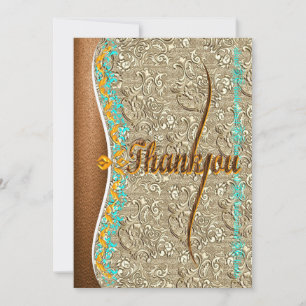 Calligraphie élégante en Merci brun cuivre