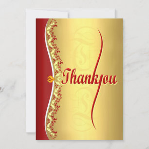 Calligraphie élégante en Merci rouge et or