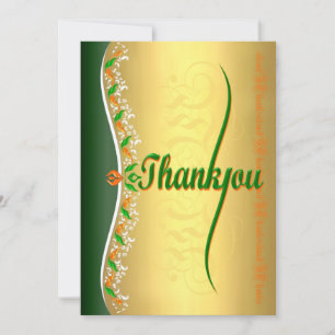 Calligraphie élégante en Merci vert et blanc