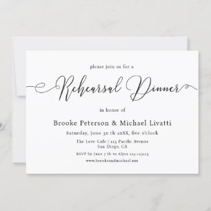 Calligraphie Élégante Répétition Dîner Invitation