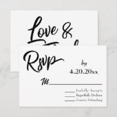 Calligraphie élégante, Réponse simple pour mariage (Devant / Derrière)