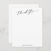 Calligraphie Élégante Simple Merci Blanc (Devant / Derrière)