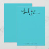 Calligraphie Élégante Simple Merci Turquoise (Devant / Derrière)