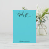 Calligraphie Élégante Simple Merci Turquoise (Debout devant)