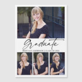 Calligraphie Encre Graduation 4 Photo Magnet Card (Devant)