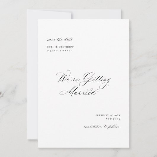 Calligraphie Enregistrer le Faire-part Mariage dat (Devant)