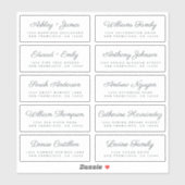 Calligraphie Étiquettes de adresse invités ORDER 6 (Feuille)