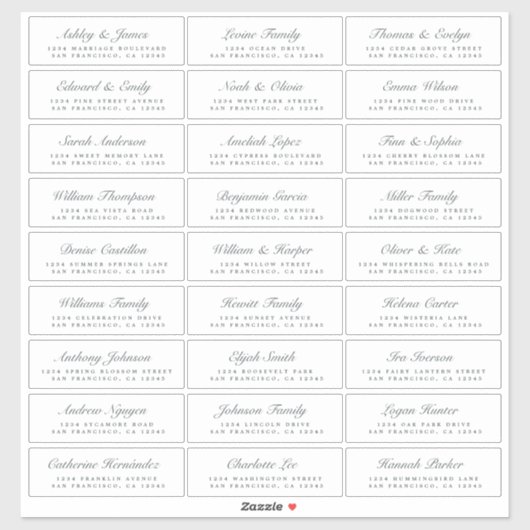 Calligraphie Étiquettes de adresse invités ORDER 8 (Feuille)