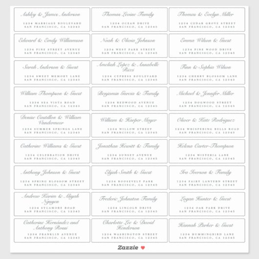 Calligraphie Étiquettes de adresse invités ORDER 8 (Feuille)