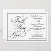 Calligraphie Faith Hope Love Faire-part de mariage (Devant / Derrière)