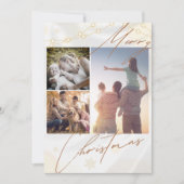 Calligraphie Famille de Noël 4 Photos Carte de vac (Devant)