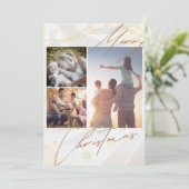 Calligraphie Famille de Noël 4 Photos Carte de vac (Debout devant)