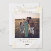 Calligraphie Famille de Noël 4 Photos Carte de vac (Dos)