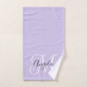 Calligraphie Féminine Monogramme Lavande Pâle (Serviette à main)