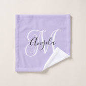 Calligraphie Féminine Monogramme Lavande Pâle (Gant de toilette)