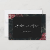 Calligraphie Floral Gothique Mariage Carte RSVP (Dos)