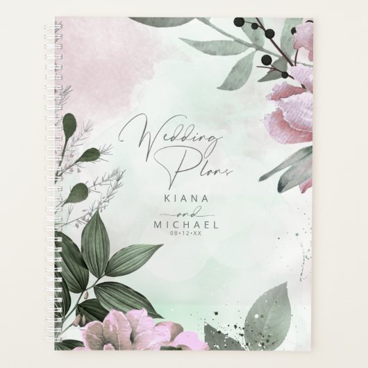 Calligraphie Floral Mariage Mauve ID771 (Devant)