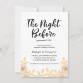 Calligraphie Floral Répétition Dîner Invitation (Devant)