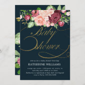 calligraphie florale baby shower or invitation (Devant / Derrière)