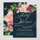 calligraphie florale baby shower par invitation po (Devant / Derrière)