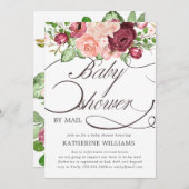 calligraphie florale baby shower par invitation po (Devant / Derrière)