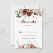 Calligraphie florale couleur or rustique RSVP (Devant)