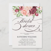 calligraphie florale invitation à la douche nuptia (Devant)