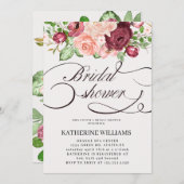 calligraphie florale invitation à la douche nuptia (Devant / Derrière)