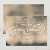 calligraphie florale invitations de mariage (Devant / Derrière)