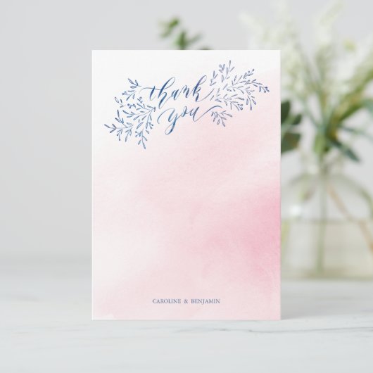 Calligraphie florale rustique marine Merci (Debout devant)